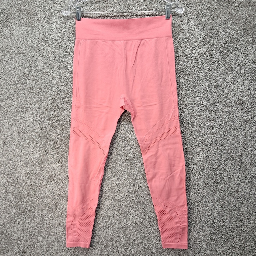 Walkpop Coral Pink Seamless High Waisted Perforated Leggings XL WP0062L